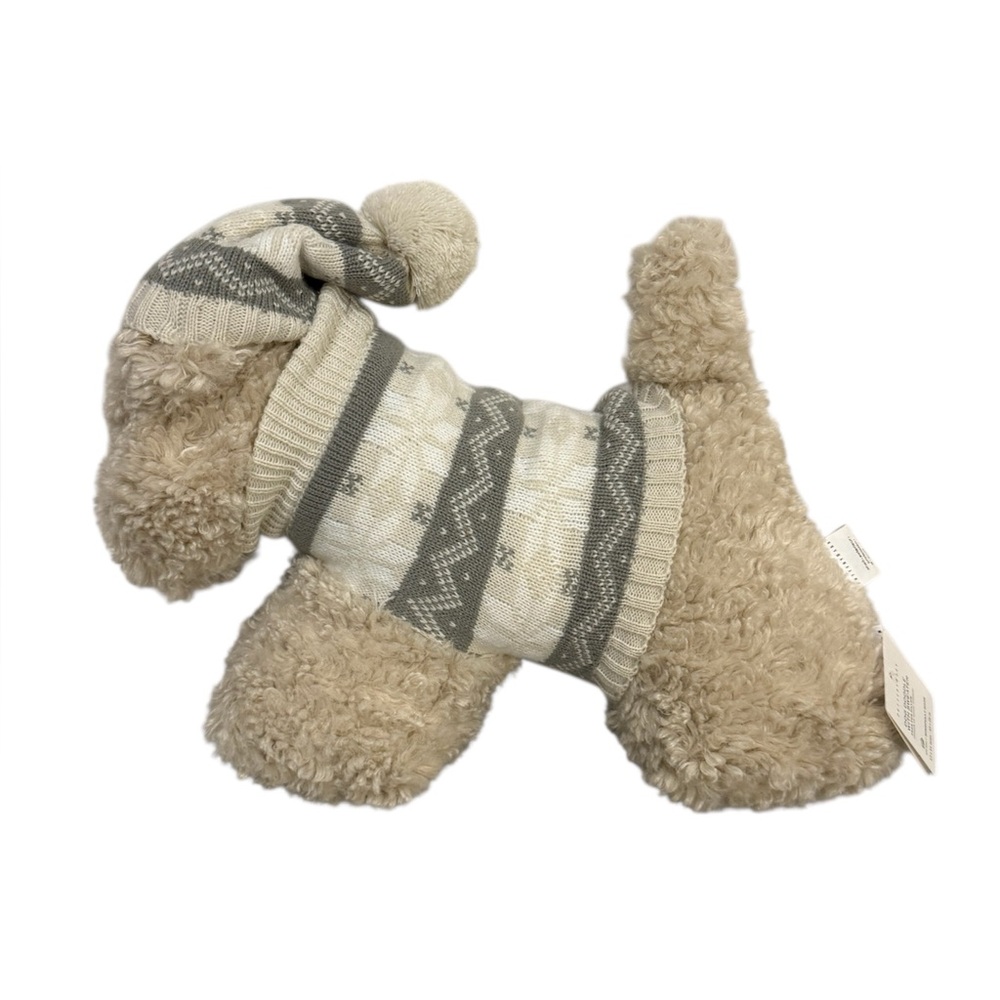 Pottery Barn Dog Doodle With Sweater Decorative Pillow NWT
